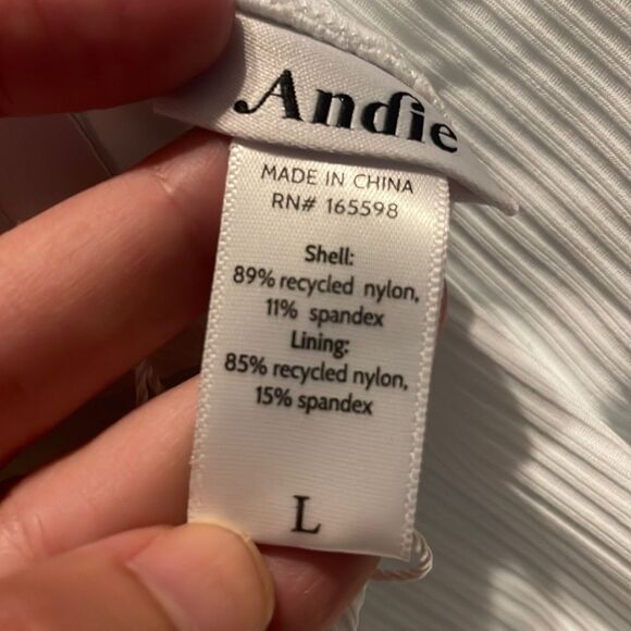 Andie Swim The Laguna One Piece Swimsuit White Rib size L NWT - Picture 4 of 6
